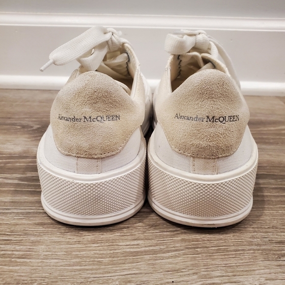 NEW Alexander McQueen Deck Lace-Up Plimsoll White Sneaker - Picture 8 of 9